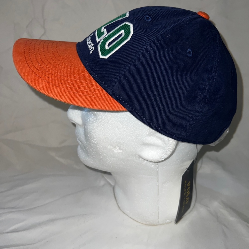Polo Ralph Lauren Varsity Embroidered Logo Corduroy Leather Strap Blue Hat Cap - Picture 3 of 5